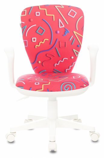 Кресло детское Бюрократ KD-W10AXSN (малиновый Sticks 05 крестов. пластик пластик белый)