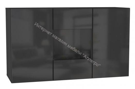Комод Point тип-1.2 Чёрный глянец/Чёрный матовый
