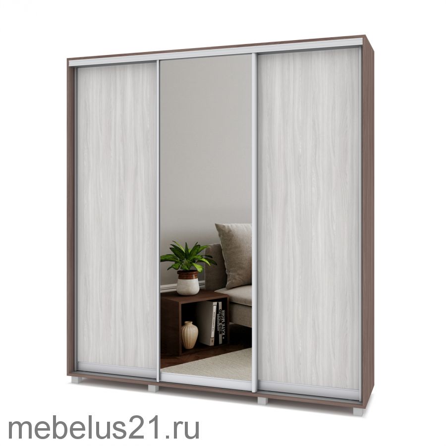 Шкаф купе Мартин с 1 зеркалом 2 м
