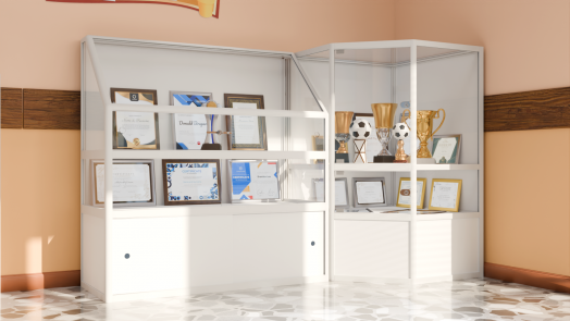 Витрина музейная наклонная с полкой 1200х500х1270 мм