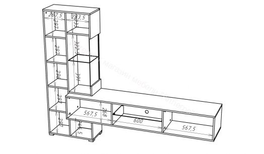 Шкаф навесной Point Тип-70 Белый глянец/Чёрный глянец