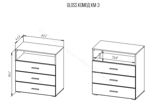 Комод Gloss КМ-3