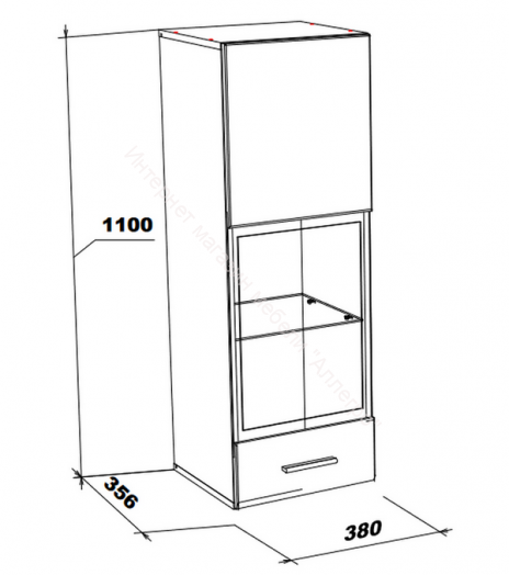 Шкаф витрина навесной ТИП-2 Gloss