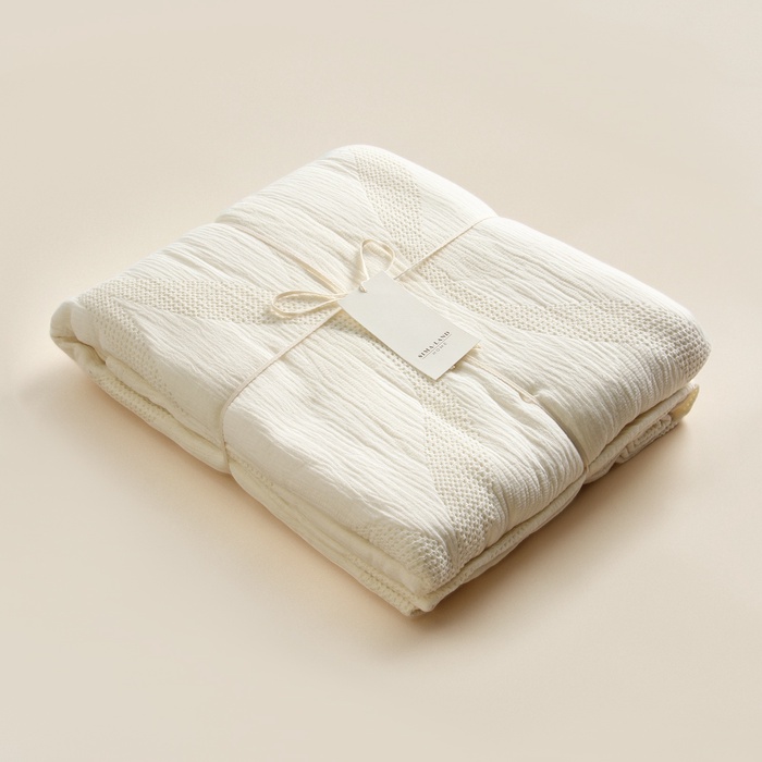 Плед SL Home Cotton 210*240 см, муслин/жаккард, 100% хлопок