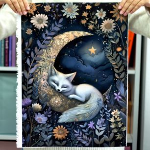 Саржа - Ткань купон на темном "Сказки севера"-   33*50 см. limit