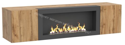 Шкаф навесной POINT ТИП-28 SBK с биокамином Дуб Вотан