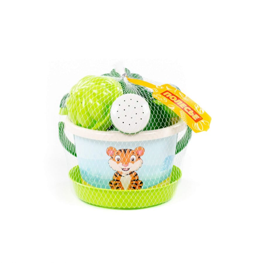 "Миффи-4" набор №1: ведро среднее с наклейкой, ситечко, совок №2, грабельки №2