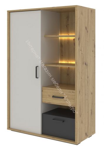 Комод KUBO КМ-90 Артизан/Чёрный/Серый