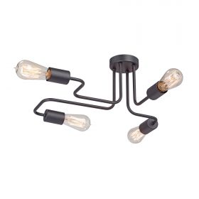 Люстра Vitaluce V4196-1/4PL, 4xE27 Макс. 40Вт Черный, Матовый / Виталюче.