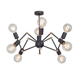 Люстра Vitaluce V4897-1/8PL, 8xE27 Макс. 40Вт Черный, Матовый / Виталюче.
