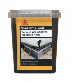 Краситель для Бетона и Растворов 1кг Sika Sikacem-1 Color 0,5кг на Основе Окиси Железа, Черный.