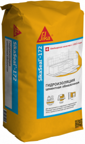 Гидроизоляция Обмазочная Sika SikaSeal-172 25кг Однокомпонентная, Цементная с Гидрофобными Добавками.