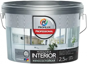 Краска ProfiLux Professional Interior Моющаяся Износостойкая Белая 2.5кг.