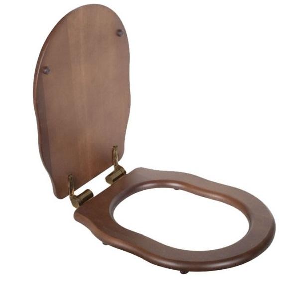 Изображение TW Bristol Сиденье для подвесного унитаза, цвет орех/бронза, (микролифт) TWBR83noce/br