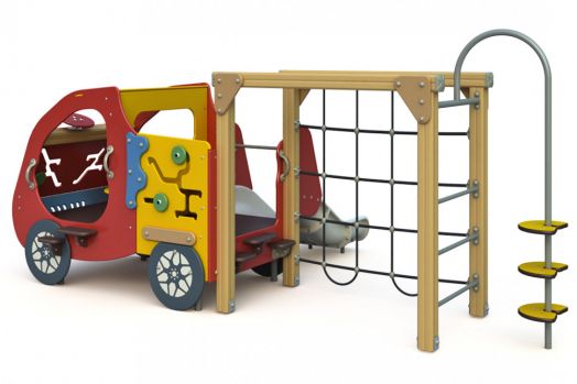 Формы для детских площадок Машинка "Пожарная" со спорт ядром