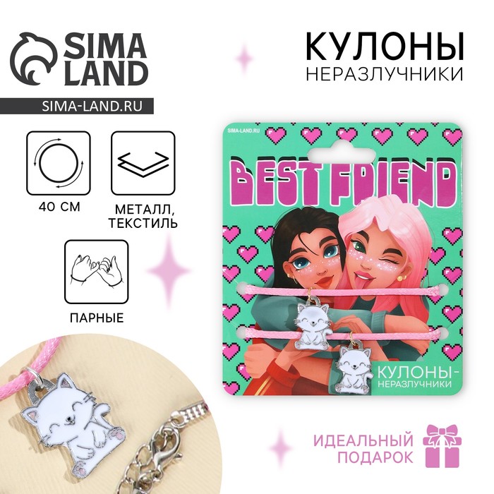 Кулоны неразлучники «Best Friend», 2 шт, длина 50 см