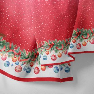 Хлопок - Бордюр гирлянда на ярко-красном 25*75 limit