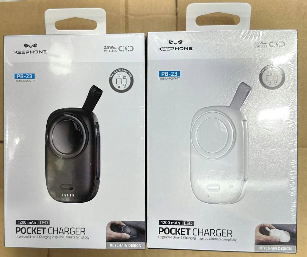 Внешний аккумулятор Keephone PB-23 Pocket Charger 3 в 1 для Apple Watch 1200 mAh (Белый)