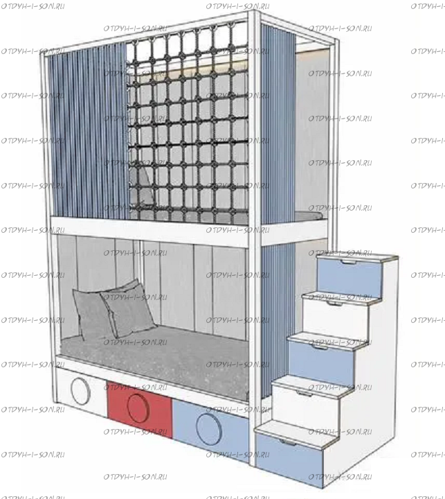 Кровать двухъярусная домик Fantasy Sky №29R