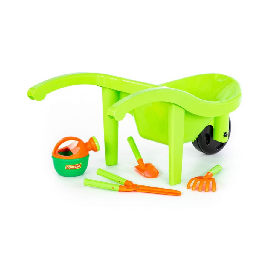 Набор №605: тачка №3, совок №29, грабельки №25, секатор, лейка малая №4