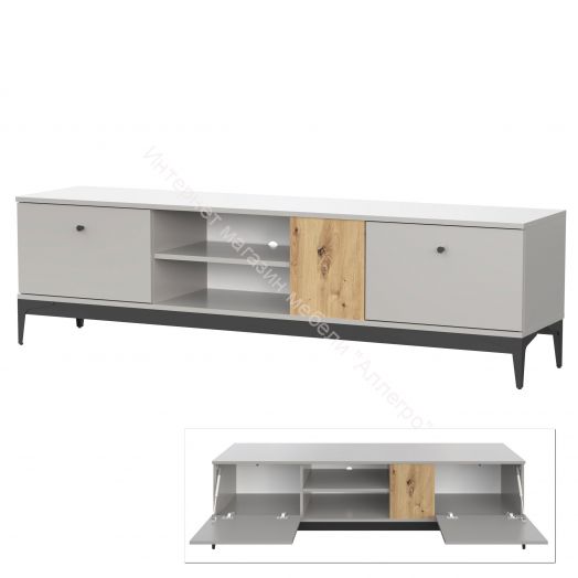 Тумба ТВ-175 NORDIC Холодный серый/Дуб Артизан
