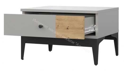 Тумба прикроватная NORDIC Холодный серый/Дуб Артизан