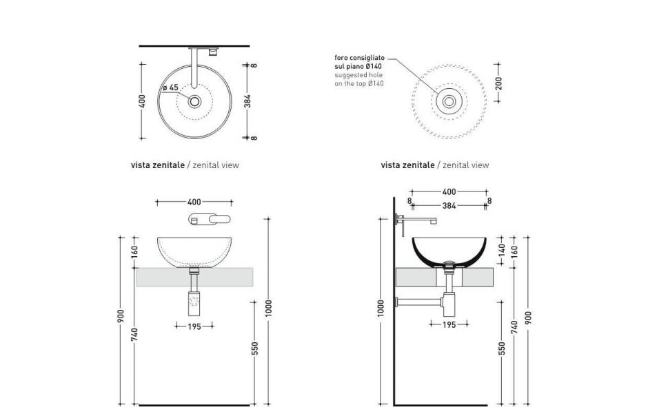 Накладная раковина Flaminia App 40 Countertop Basin 40х40 ФОТО