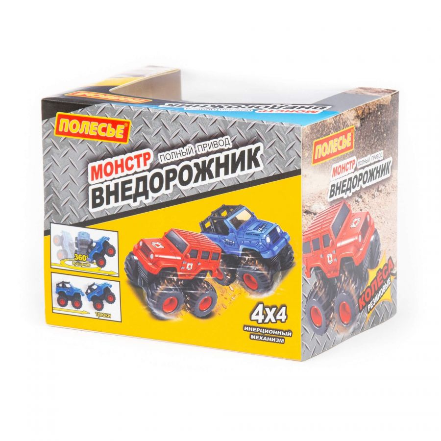 "Монстр ВНЕДОРОЖНИК" - "Грузовик", автомобиль инерционный (красный) (в коробке)