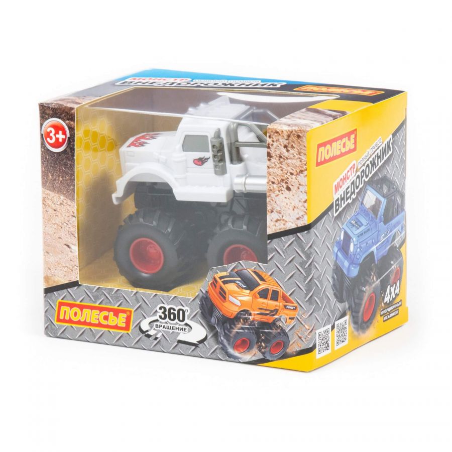 "Монстр ВНЕДОРОЖНИК" - "Грузовик", автомобиль инерционный (белый) (в коробке)