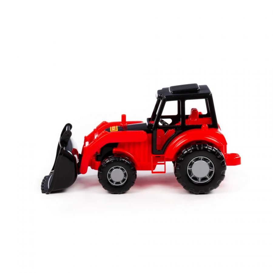 "Мастер", трактор-погрузчик (красно-чёрный) (в сеточке)