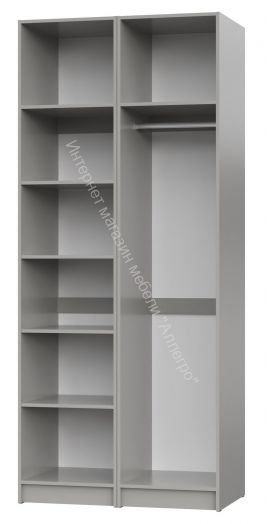 Шкаф НОРДИК К-2 с зеркалом Холодный серый