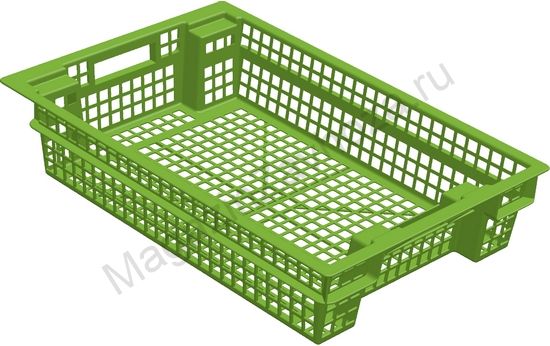 Ящик для овощей 60 х 40 х 13 см из первичного полиэтилена оливковый