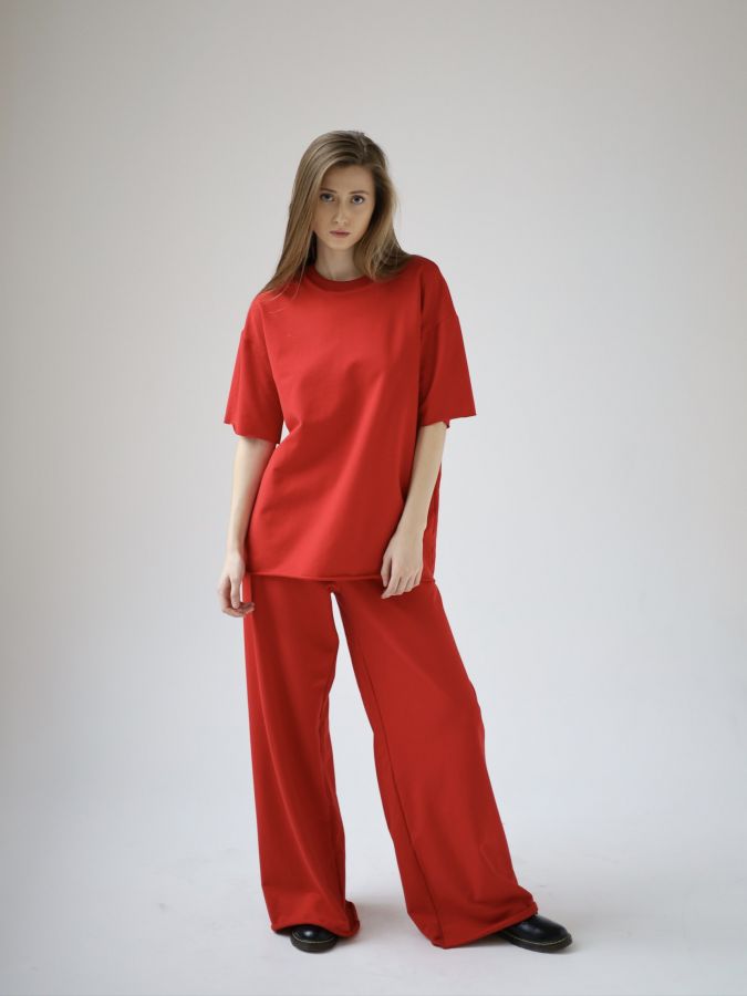 Футболка оверсайз красная