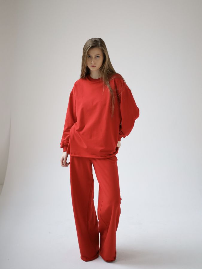 Кофта с длинным рукавом красная