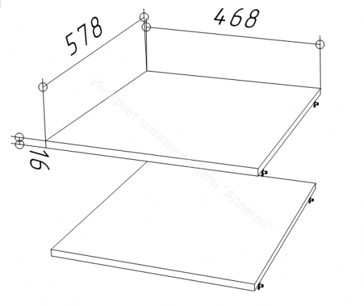 Корпус шкафа 500 НОРДИК Холодный серый