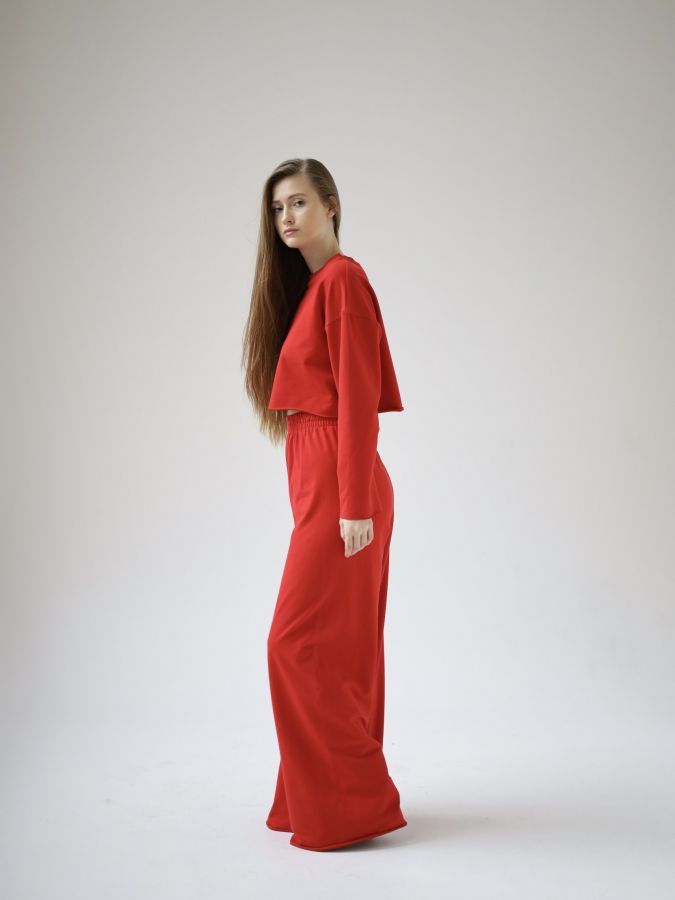 Брюки оверсайз красные