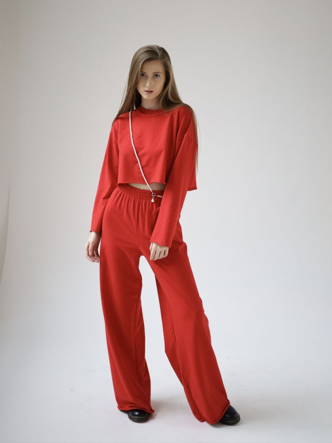 Брюки оверсайз красные