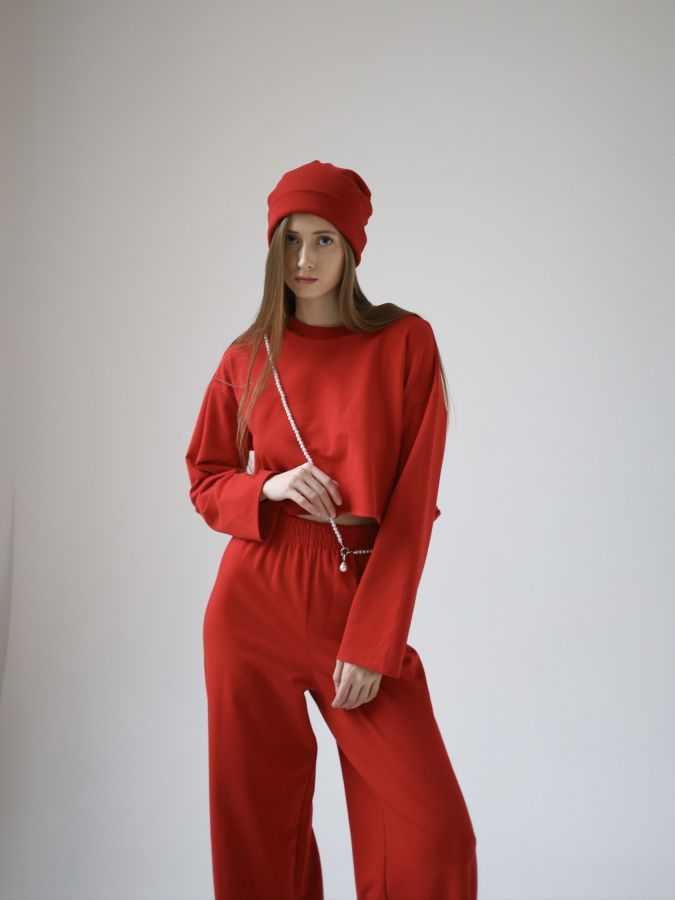 Брюки оверсайз красные