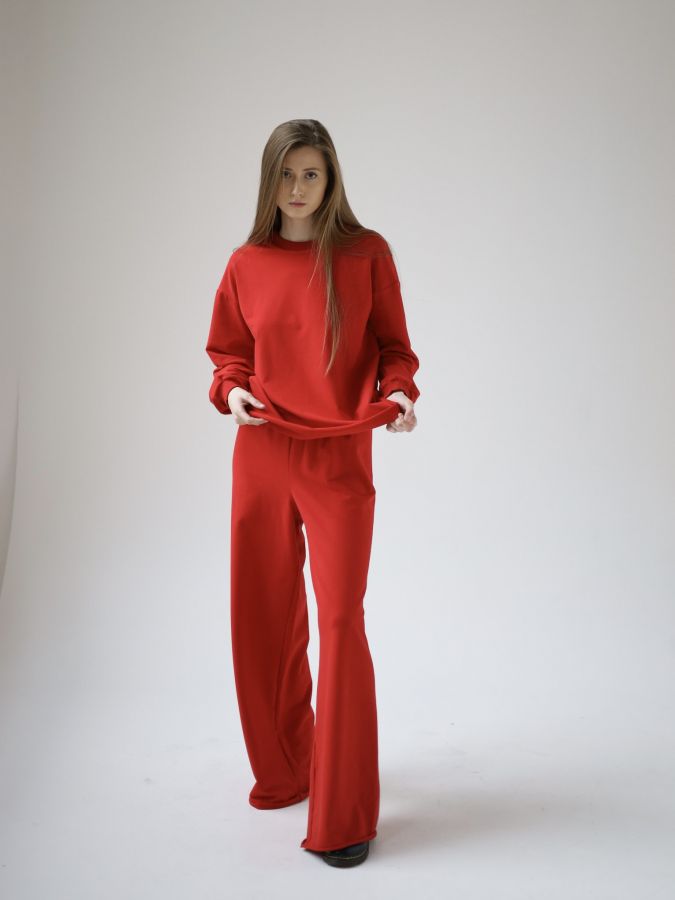 Брюки оверсайз красные