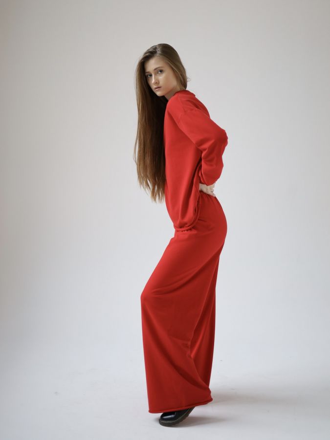 Брюки оверсайз красные