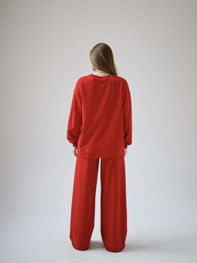 Брюки оверсайз красные