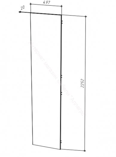 Фасад шкафа НОРДИК с зеркалом