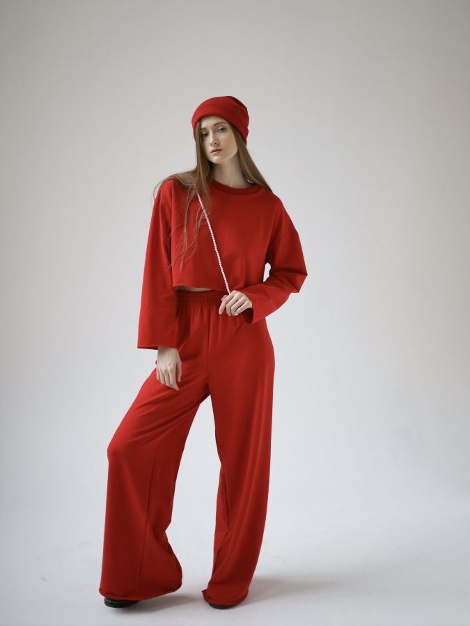 Шапка бини красная