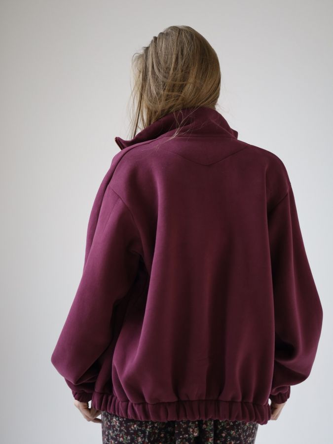 Олимпийка оверсайз с начесом каберне