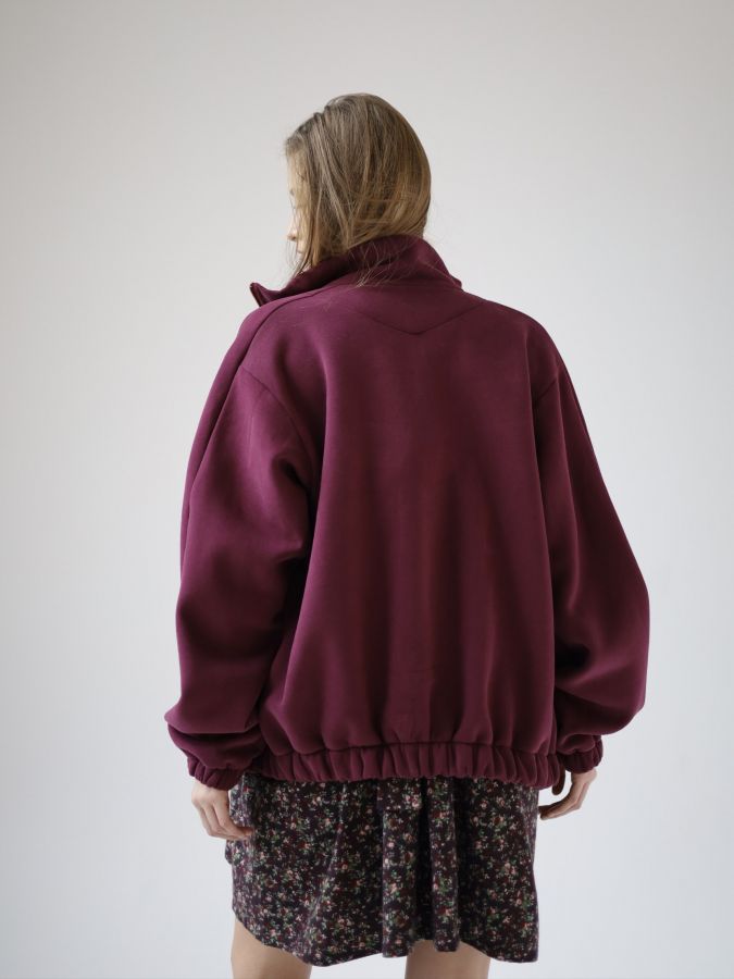 Олимпийка оверсайз с начесом каберне