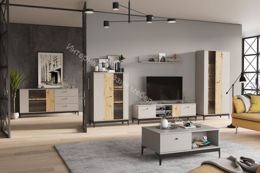 Шкаф-сервант NORDIC Холодный серый/Дуб Артизан