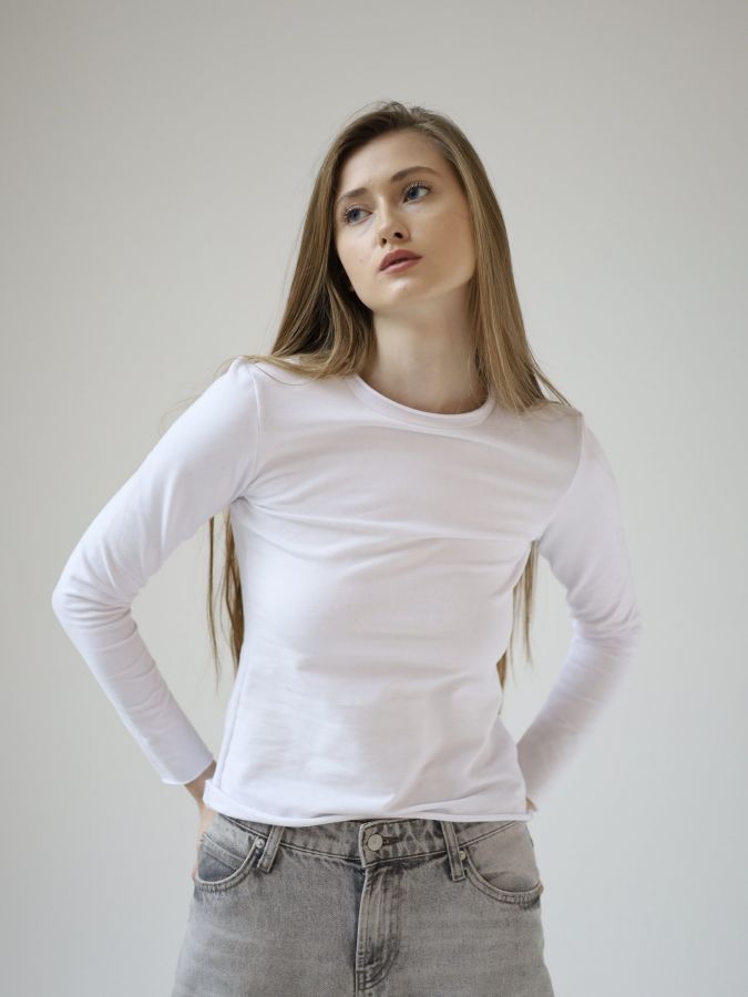 Лонгслив белый
