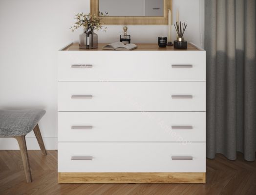 Комод КМ-100 (N) FRESCO Белый/Дуб Вотан