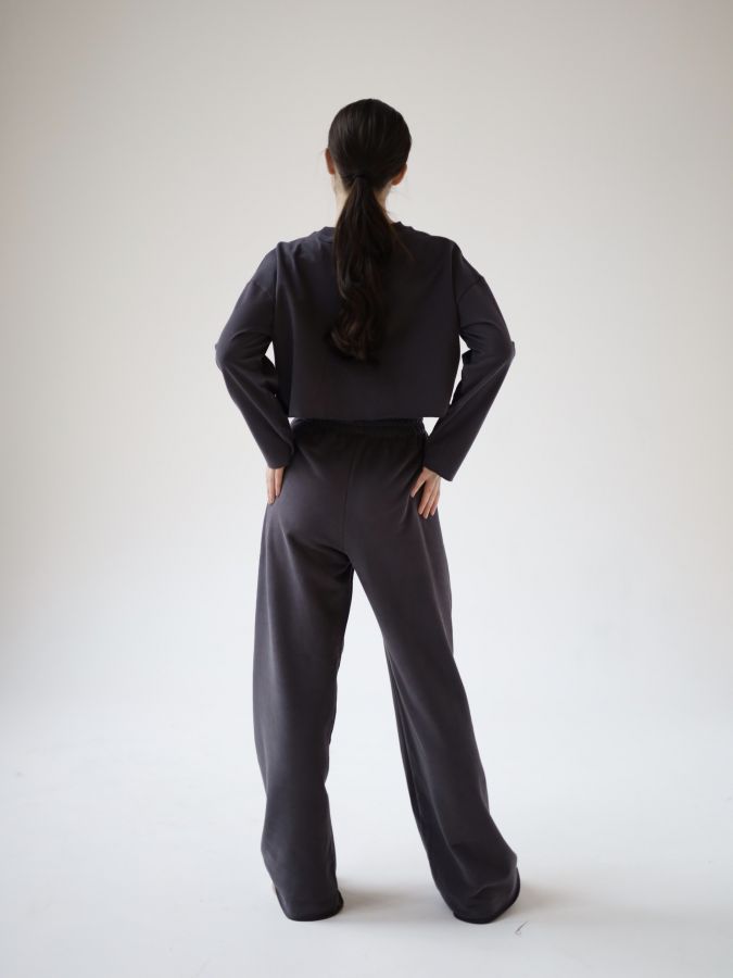 Кофта укороченная графит