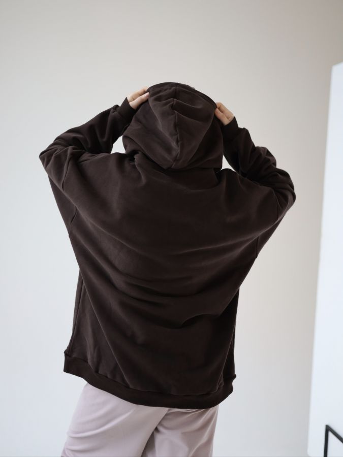 Худи оверсайз в цвете шоколад